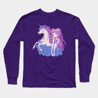 Anime Pastel Goth Unicorn Manga Long Sleeve T-Shirt